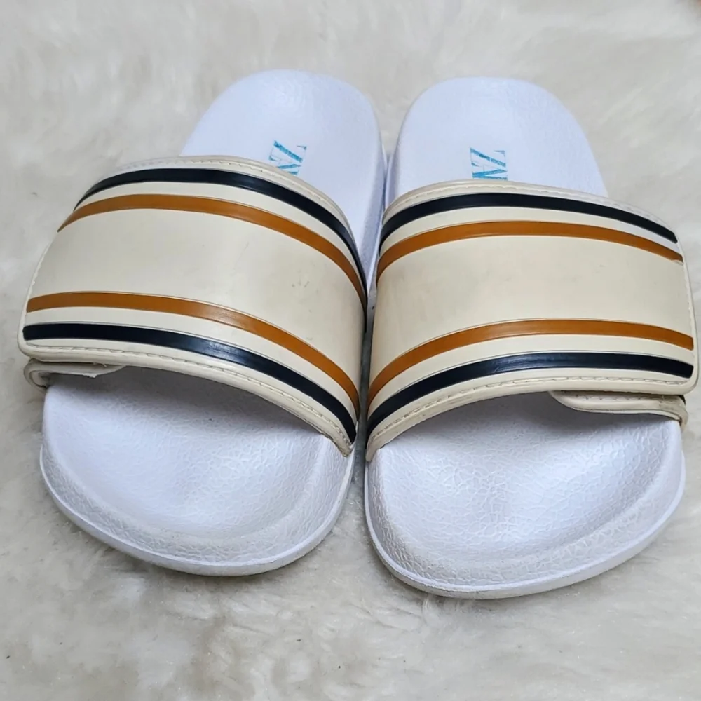 ZARA Kids Toddler Stripe Slides EUR Size 28/29 U.S. Size 11/11